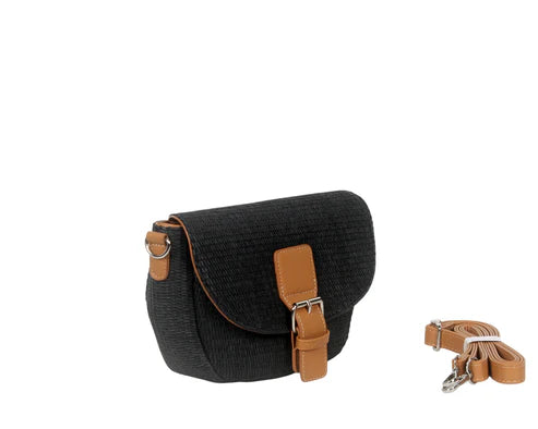 BOLSO BANDOLERA RAFIA CON SOLAPA. REF: SY769