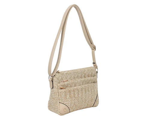 BOLSO BANDOLERA RAFIA LISA. REF: SY752R