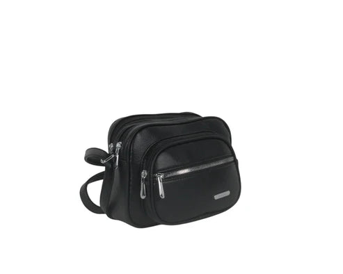 BOLSO BANDOLERA DOBLE CREMALLERA. REF: W201268