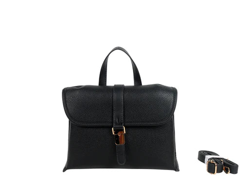 BOLSO DE MANO CON BANDOLERA, SOLAPA. REF: W201367