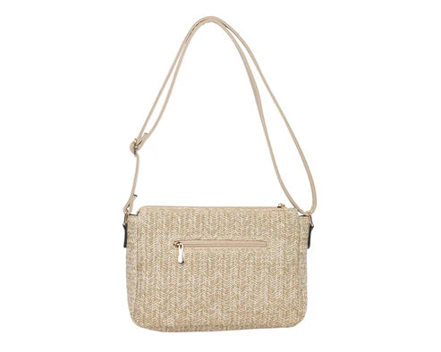 BOLSO BANDOLERA RAFIA LISA. REF: SY752R
