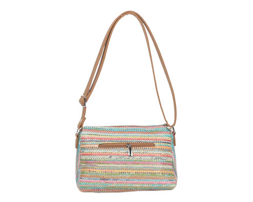 BOLSO BANDOLERA RAFIA COLORIDOS. REF: SY723LK