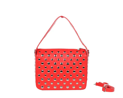 BOLSO MANO CON BANDOLERA TACHUELAS. REF: SS4156
