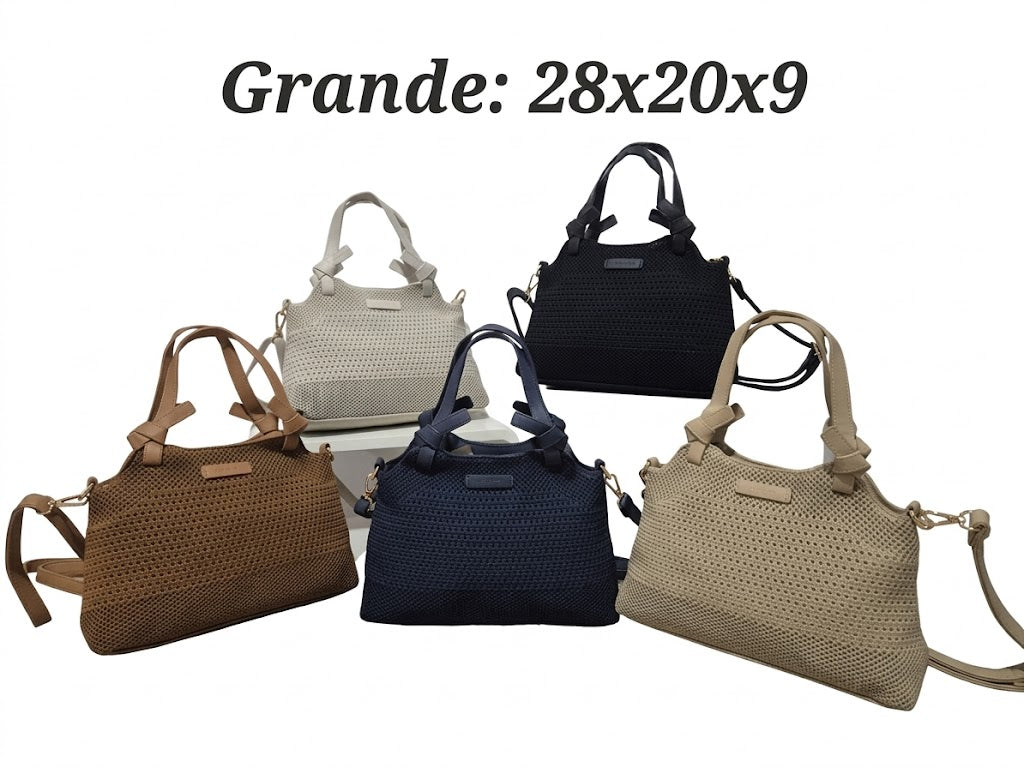 BOLSO  DE MANO CON BANDOLERA CROCHET. REF: SS4117L